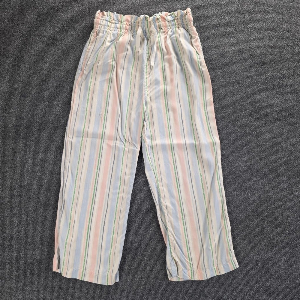 Free‎ Assembly Kids Pastel Striped Viscose Paperbag Waist Pants Multi L 10/12